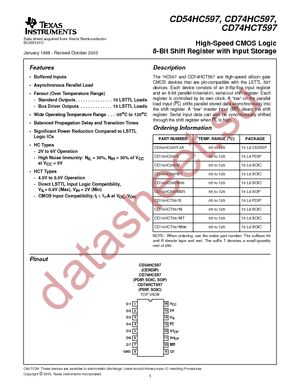 CD74HC597ME4 datasheet  